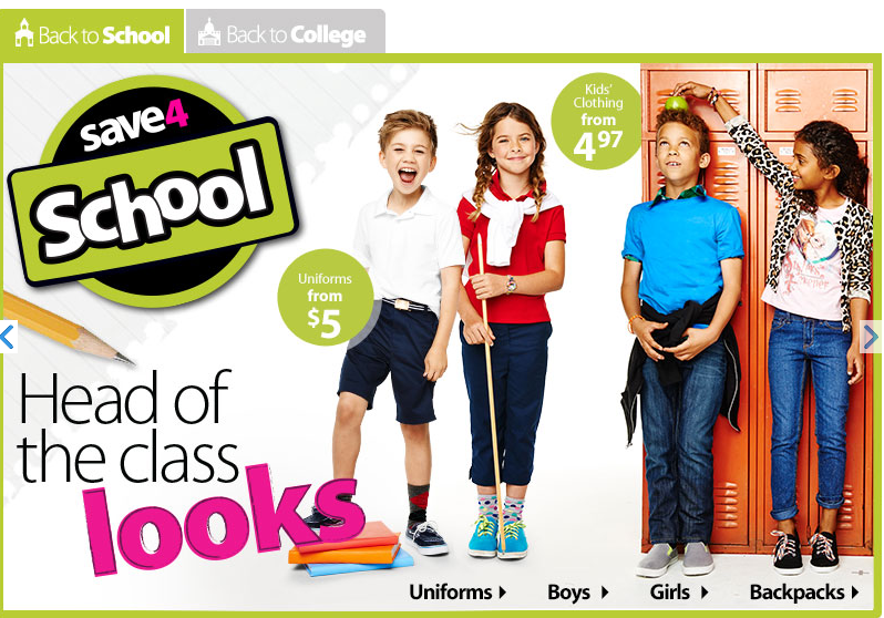 Wal-Mart 2014 Back to School Sale Image Header