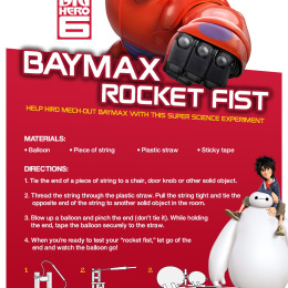 Big Hero 6 Baymax Rocket Fist Experiment Activity Sheet
