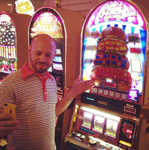 Oren Miller and his Burger Lady Slot Machine in Vegas