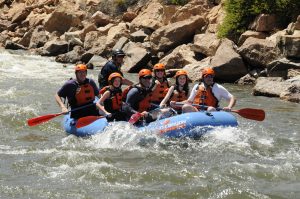 Dynamic water while rafting the Arkansas River in Colorado