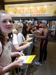 Broadway stage door autograph goals with Tony Award Winning Once On This Island Cast