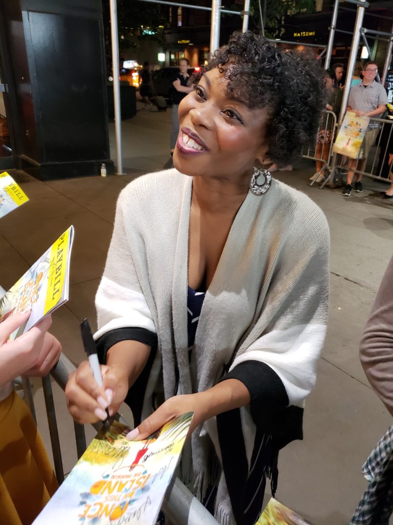 Broadway stage door autograph goals with Tony Award Winning Once On This Island Cast