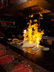 Rock Royalty Hard Rock Riviera Maya Resort zen teppanyaki restaurant I love you fire